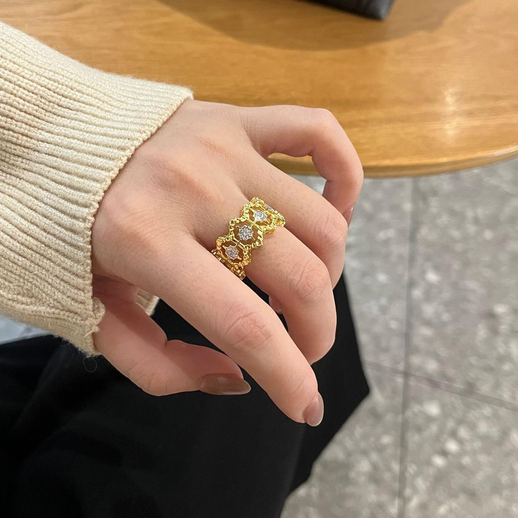 Versa Jewelry Итальянский Двор Матовое Ажурное Открытое Кольцо Женское Знаменитость Указательный Палец