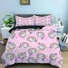 Мультяшный Единорог Розовый Кинг Квин Пододеяльник Детский Девочки Милый Животный Постельный Комплект Радужный Пододеяльник Полиэстер Чехол для Одеяла