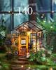 Rolife Dollhouse Miniature House Miniature Kit Flower Shop with LED Plastic Model Living Room DIY Doll House Figure Accessory Toy Interior Easy To