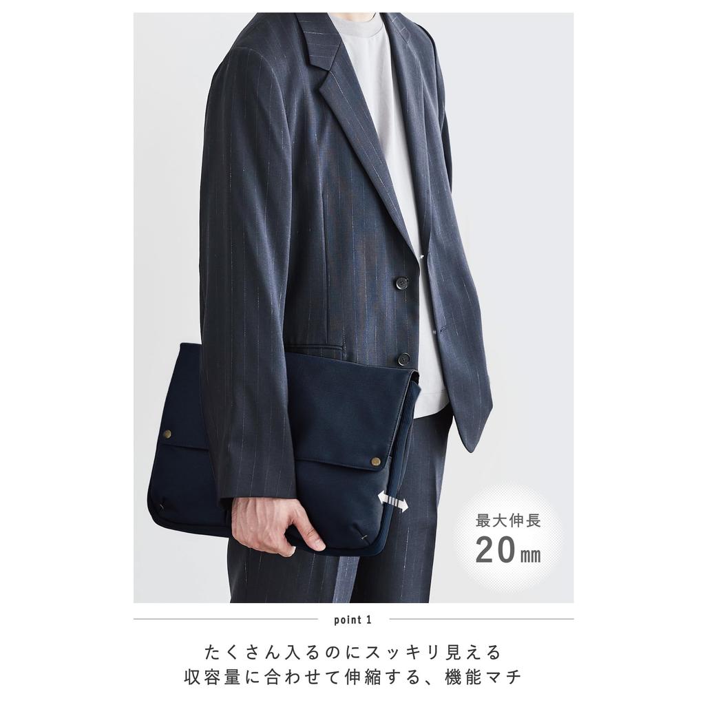 KOKUYO Bag-in-Bag Laptop Bag 13.3-inch Clutch Bag A4 Horizontal Business BIZRACK Smoky Navy KAHA-BRB130DB