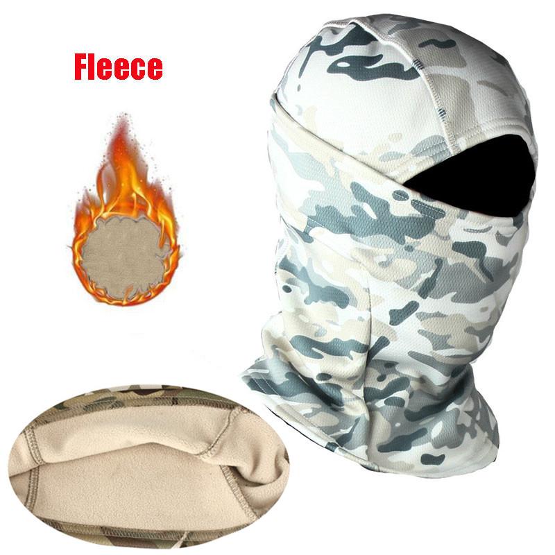 Fleece Tactical Camouflage Balaclava Full Face Mask Winter Warm Wind Shield Biking Hiking Skiing Scarf Hat Bandana Neck Gaiter