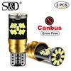 2Pcs W5W T10 LED Canbus Light Bulbs 27SMD Car Interior Reading Parking Lamp Auto Led Trunk Side Door Lamp 6000K White No Error
