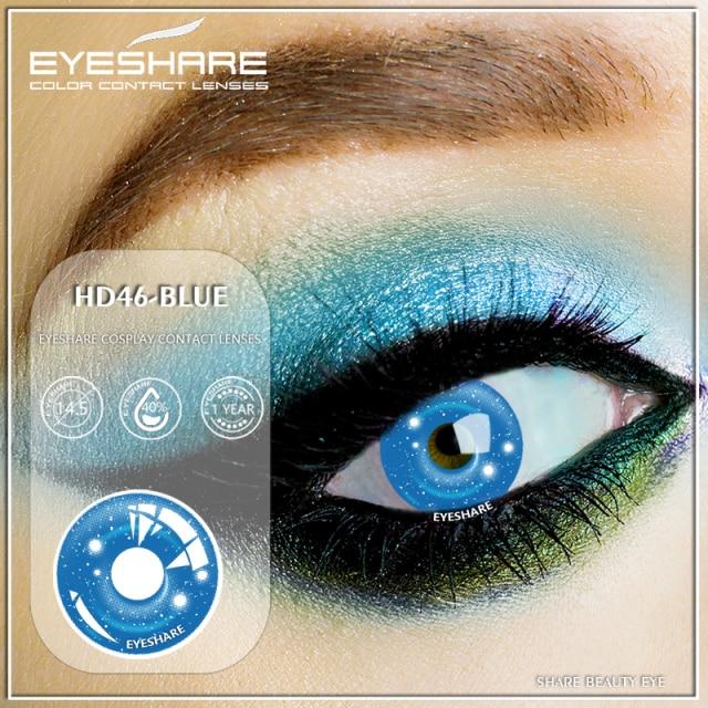Eyeshare 1 пара красивых косметических красочных контактных линз для зрачков глаз, контактные линзы для косплея на Хэллоуин, сумасшедшие линзы для глаз