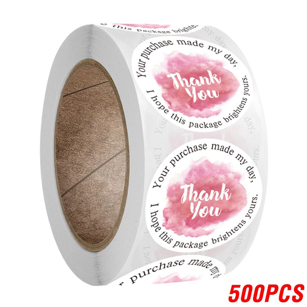 100-500 Pcs Thank You Stickers Adorable Pink Gold Labels for Small Business or Wedding Gift Decor Sticker Stationery Supplies