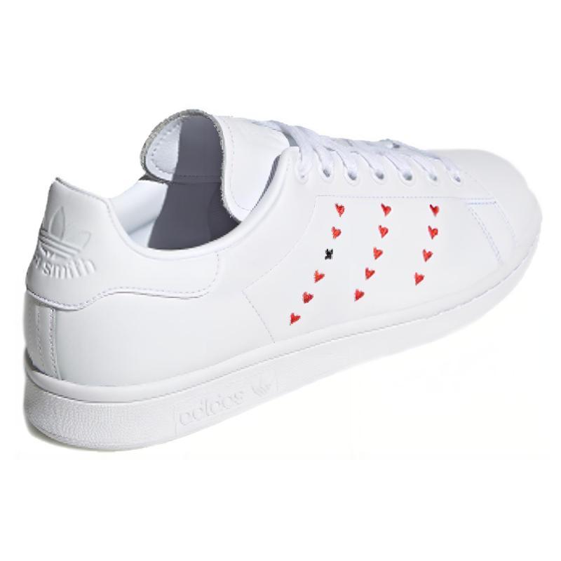 Adidas Кроссовки Stan Smith с красными полосками в виде сердец EG5811