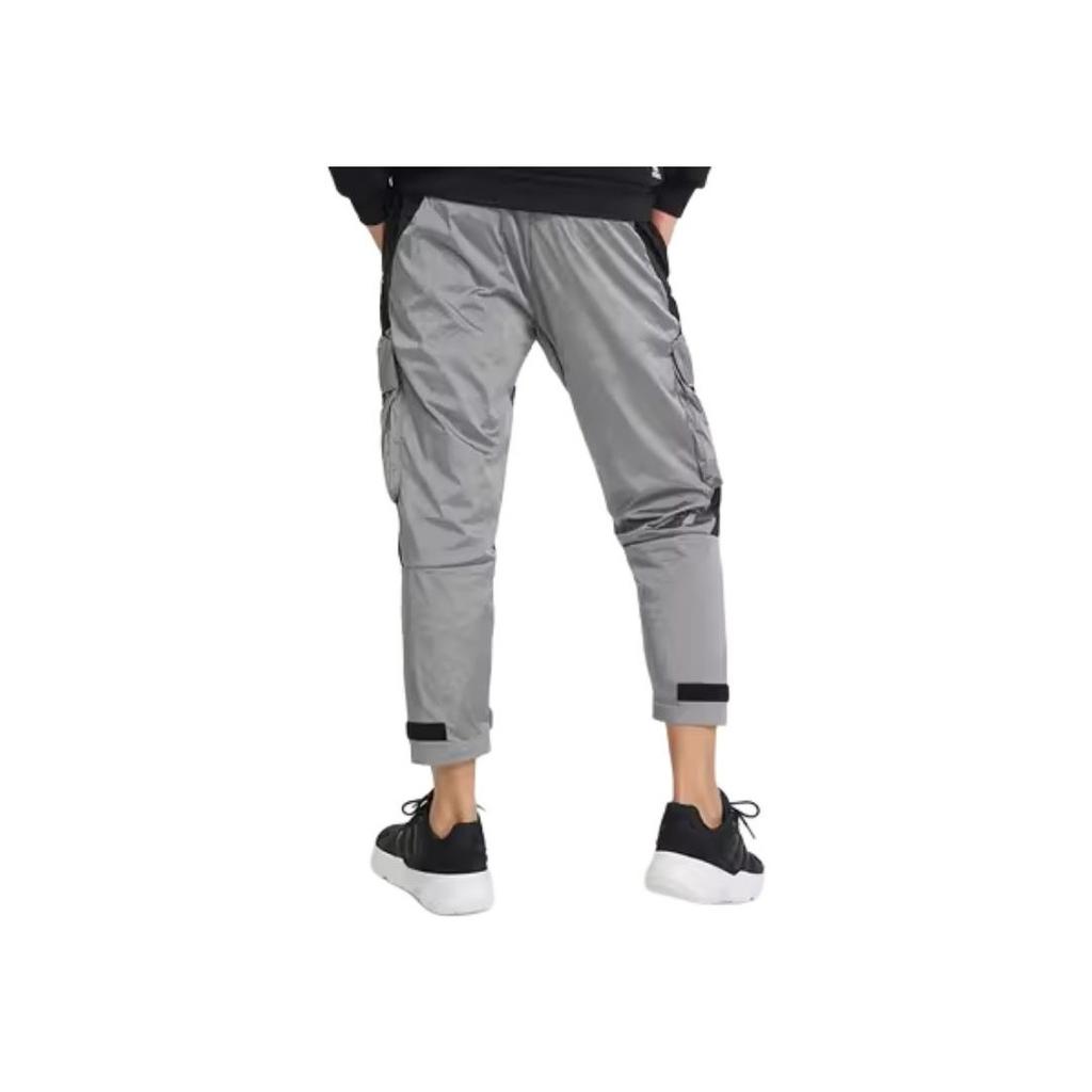Adidas Лоскутные повседневные брюки с несколькими карманами и шнурком, мужские брюки серого цвета IC9251
