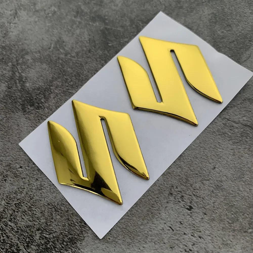 2 шт. Новый мотоциклетный стикер 3D ПВХ для Suzuki Стикер S Логотип 3D Наклейка на бак S Логотип Золотой значок Водонепроницаемый Декор