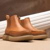 Leather Chelsea Short Boots Thick-Soled Horse Leather Breathable Martin Boots Men'S Medium Help Retro British Trendy Men'S Boots