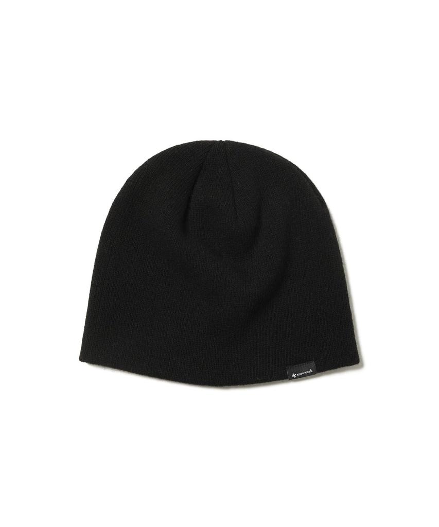 Snow Peak Washable Wool Knit Cap Headwear Cap Hat for Men and Black One AC-25AU007 Women,