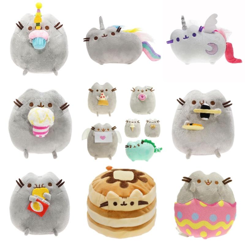 Милая короткошерстная плюшевая игрушка-кошка в стиле мороженого, печенья, пончика, суши или картофельных чипсов