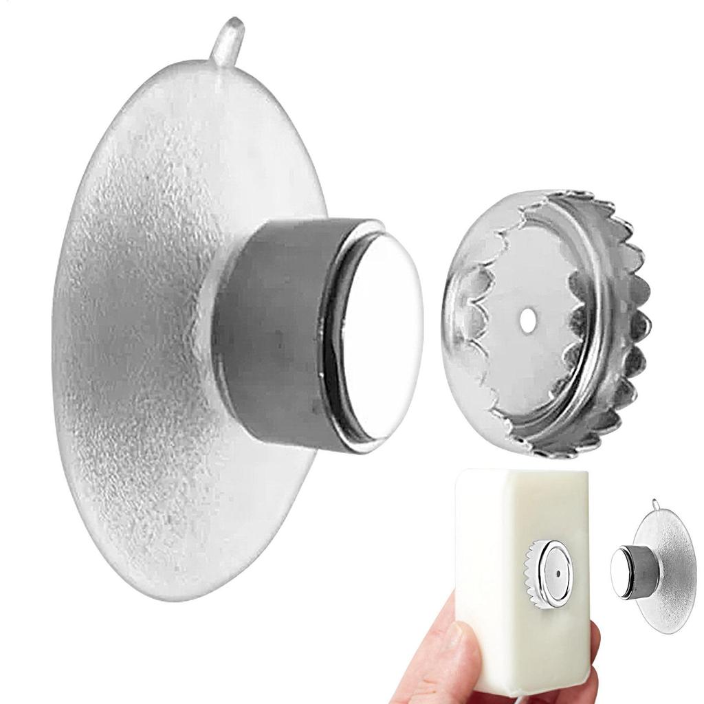 Suction Cup Soap Hanger Wall Mounted Soap Rack With Strong Magnet Removable Hanging Soap Holders For Bathroom And Shower