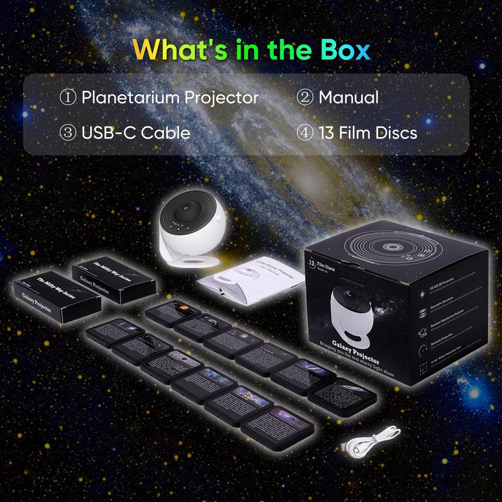 Проектор Galaxy, ночник, проектор Star, проектор для спальни, 13 фильмов, проектор Planetarium для детей
