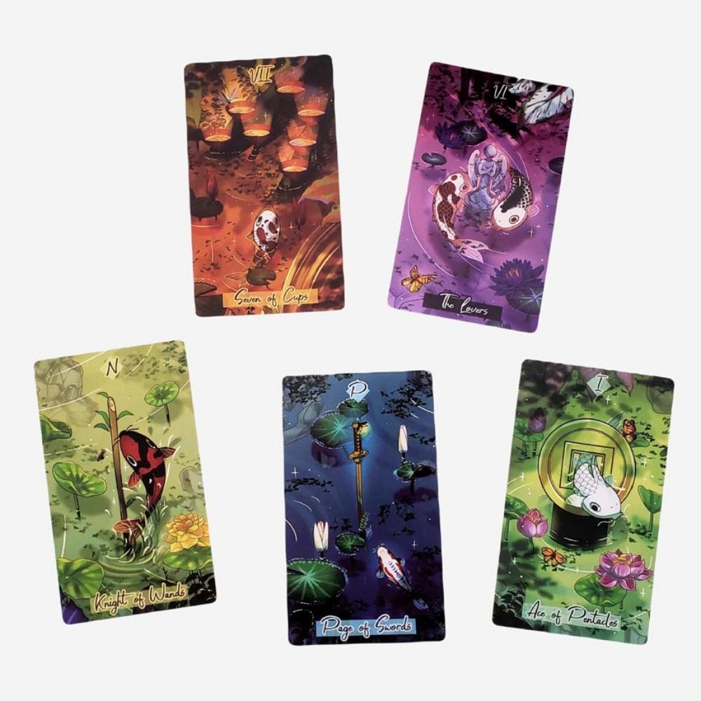 Таро Нисикигои 12*7 см. Колода Таро из 79 карт, интуитивно понятная и волшебная, с различными видами японских рыб кои.