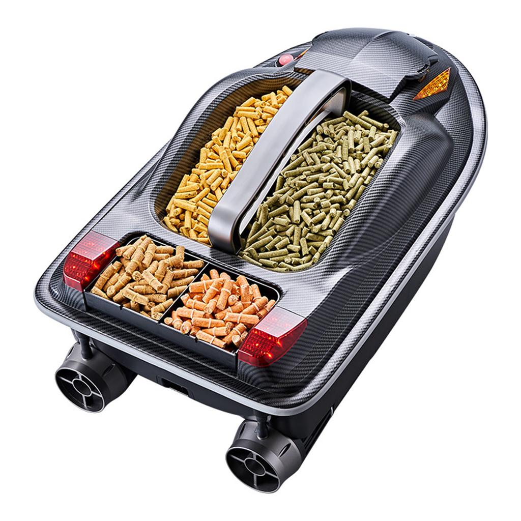 Large Outdoor 3 Hopper High Speed RC Fishing Boat 500M 7KG Load Voice Broadcast Smart Route