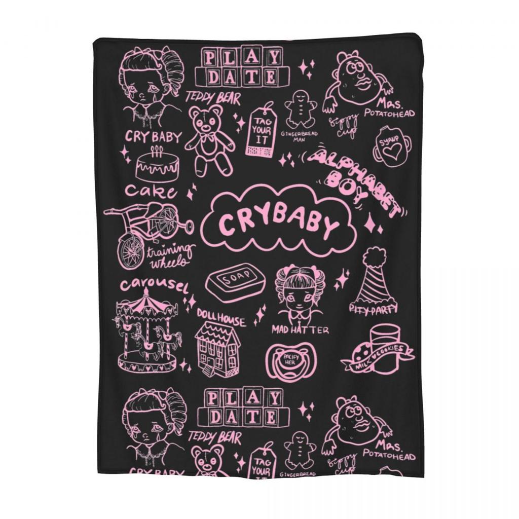 Crybaby Melanies Martinez Blanket Fleece Spring Autumn Portable Lightweight Thin Throw Blankets for Bedding Couch Bedspread