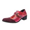 European and American large-size high-heeled bottom pointed men's shoes 2025 new spring and autumn pointed men's middle-heeled shoes shallow singl