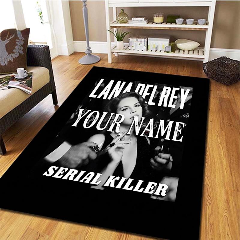 Lana Del Rey Fan Art Custom Name Carpet Rug For Living Room Bedroom Home Sofa Decoration Kids Play Nonslip Floor Mat