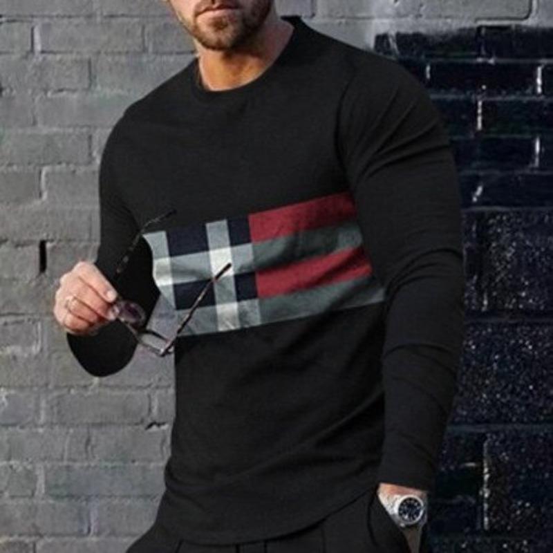 Men's Fashion Casual Top 3D Printed Long Sleeve T-shirt