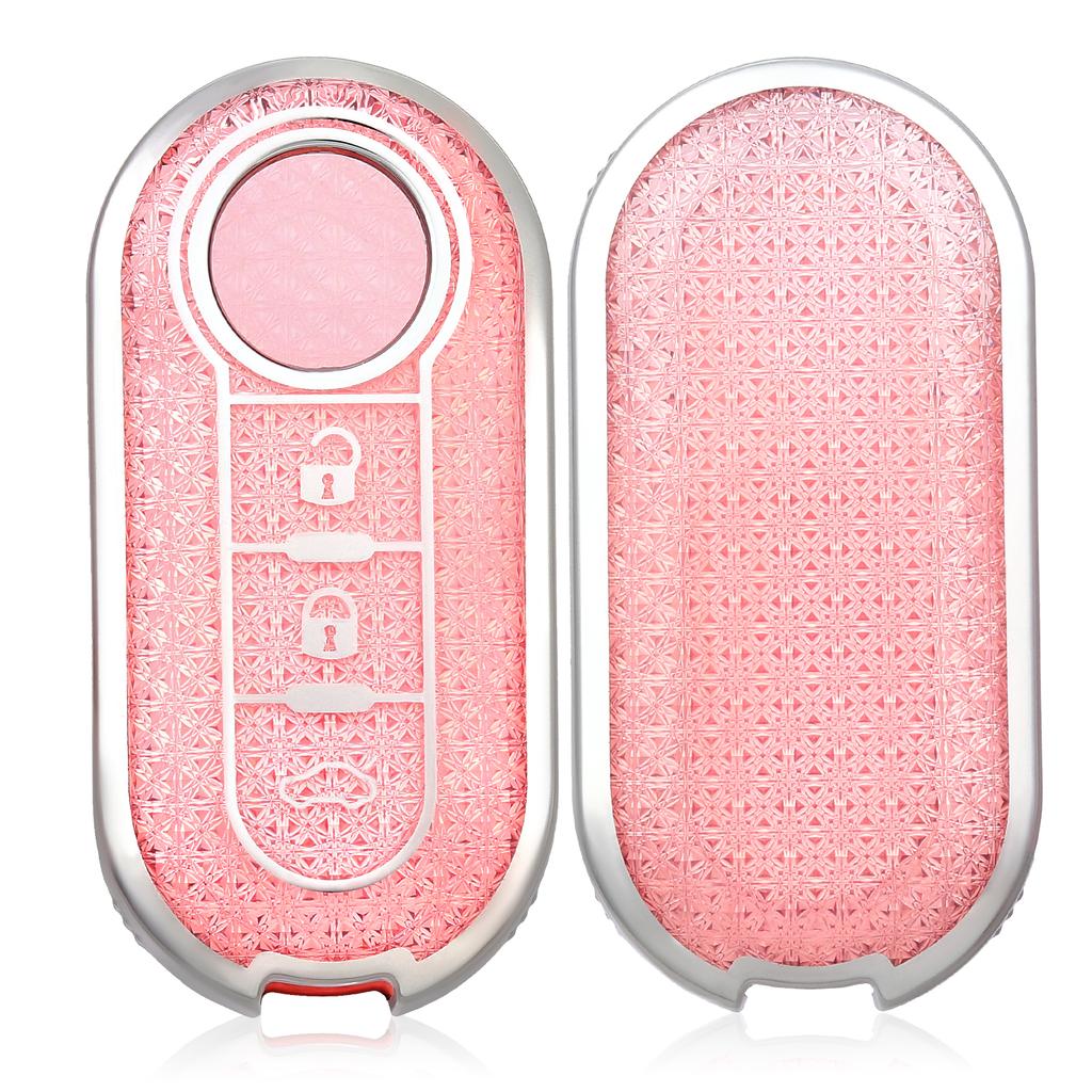 ADT2 Fashion Car Key Case Cover For Fiat 500 Ducato Panda 500L Punto Lancia Musa For Citroen For Citroen Car Keyring Luxury Leather