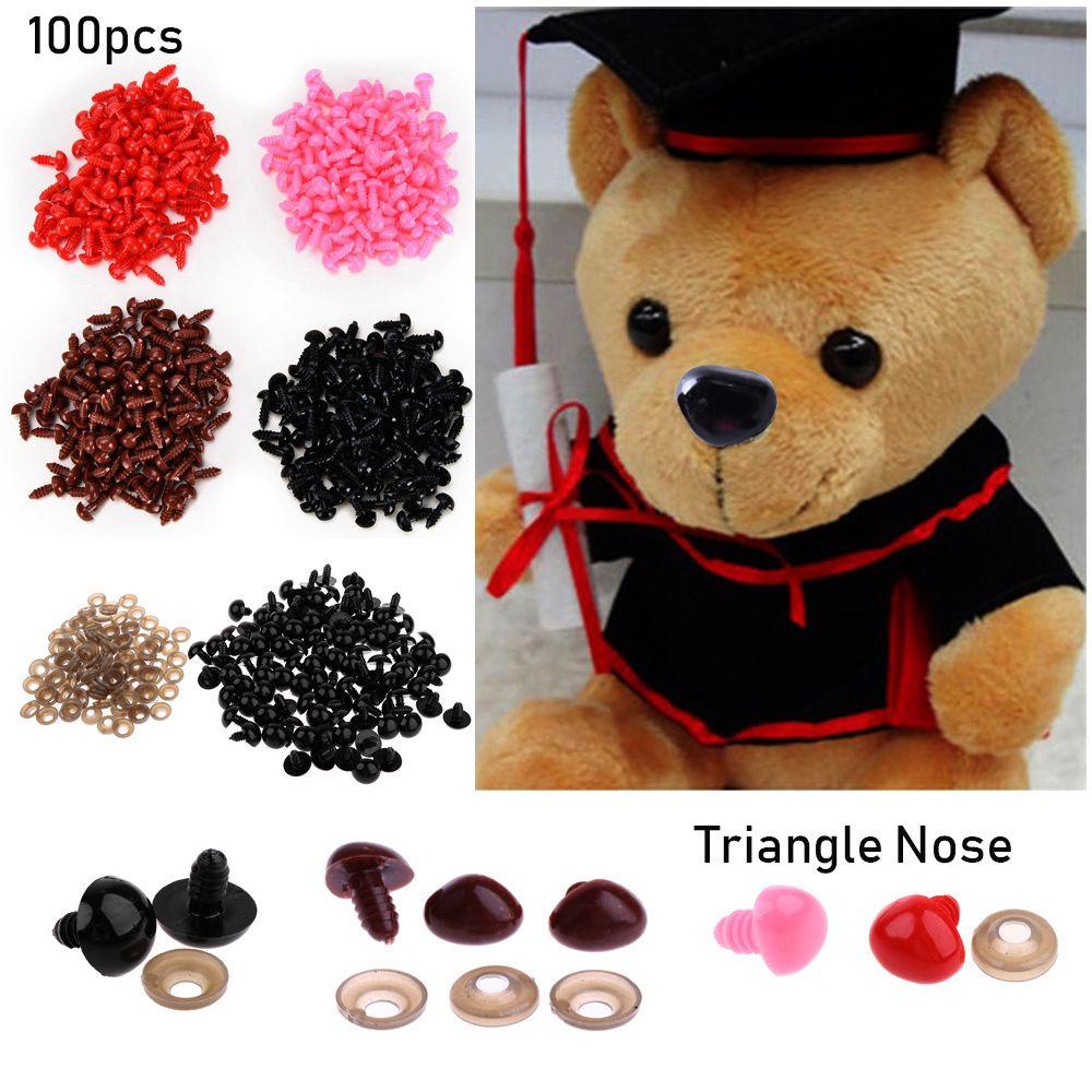 100pcs Plastic Toys Bear Buttons Dolls Accessories Doll Noses Safety Parts Triangle Nose