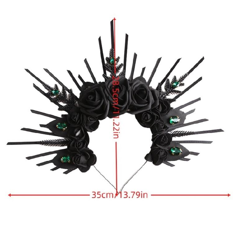 Fashionable Black Rose Headband Elegant Rose Flower Headband for Individualized Style at Parties and Music Festivals