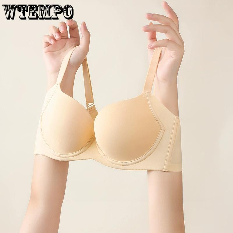 Бюстгальтер полной чашки Женский Мягкий на косточках Тонкий Бесшовный Бюстгальтер Бюстгальтер против провисания Женский Бюстгальтер с завязкой-аксессуаром Гладкий и Дышащий Бюстгальтер
