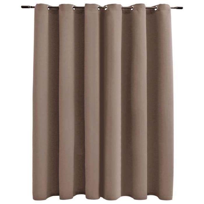 Rideau occultant - vidaXL - Taupe - 290x245 cm - Anneaux en métal - Polyester lavable