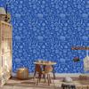 Wallpaper School Supplies Blue, Blue Center 50x1000