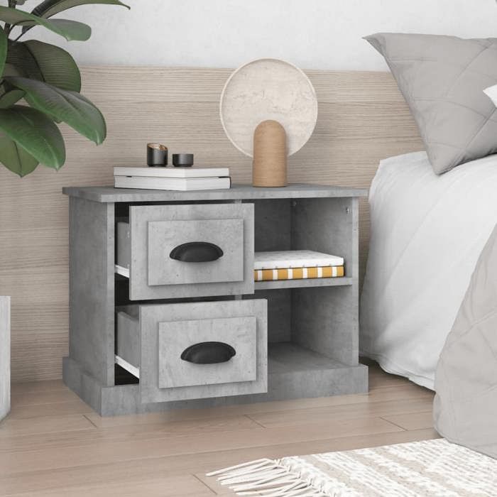 Maison Exclusive - Table de chevet gris béton 60x35,5x45 cm