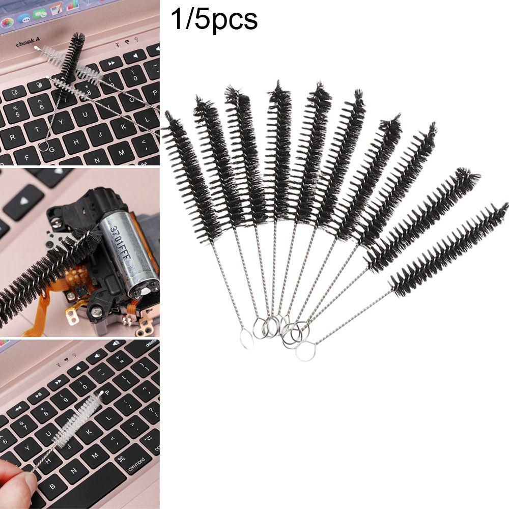 1/5PCS New Stainless Steel Spiral Handle Soft Cleaning Tools Bottle Brush Straw Cleaner Water Cup