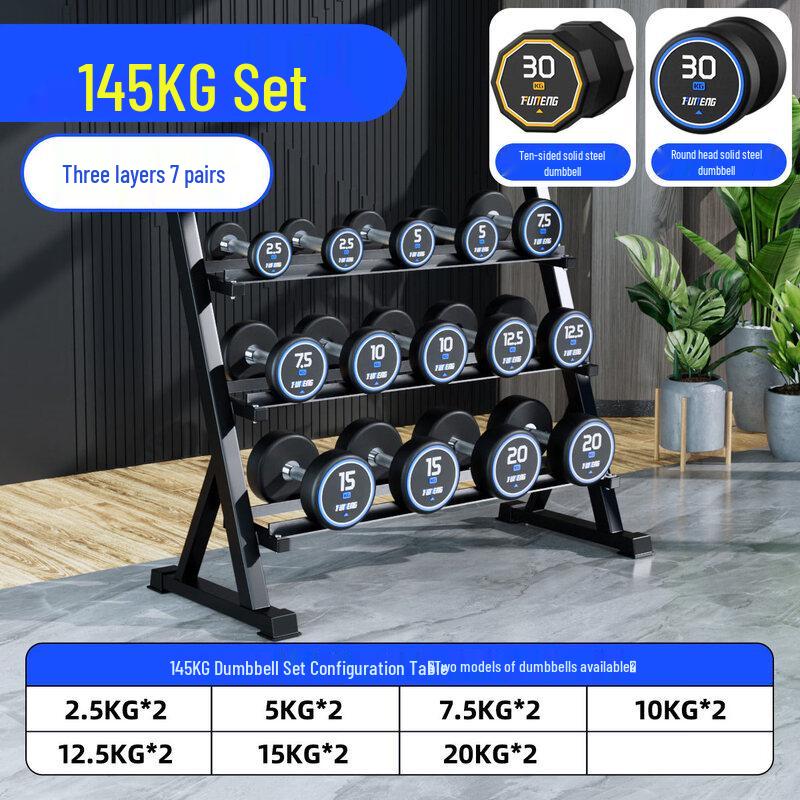Steel Dumbbell Set with Storage Rack
