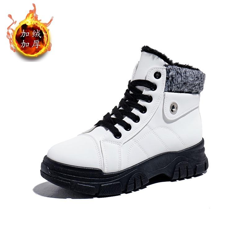 Women's Cotton Shoes 2024 Winter New High-top Shoes Women's Round Head Thick-soled Velvet Warm Women's Shoes QR168