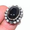 Черный оникс Ручной работы Ювелирное изделие из стерлингового серебра 925 пробы Кольцо Размер 7 P3C13