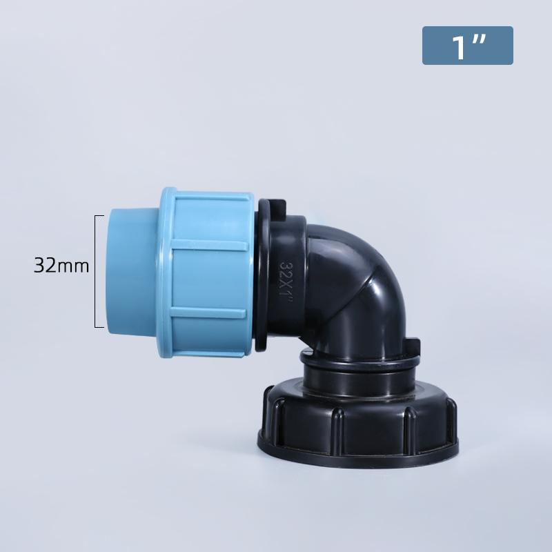 1PCS IBC Tank Adapter 1'' 1/2'' 3/4'' Coarse Thread Water Fittings Elbow Straight Outlet Hose Home Garden Tee Connector Plastic