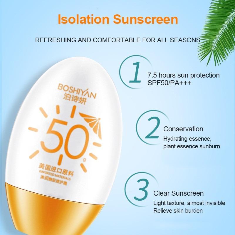 2pcs Whitening Sunscreen SPF50+ UV Protection Sun Screen Moisturizing Brightening Sunblock Skin Care