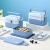 Japanese-style Student Lunch Container Microwavable Food Container 2 Layer Picnic Lunch Box  Office