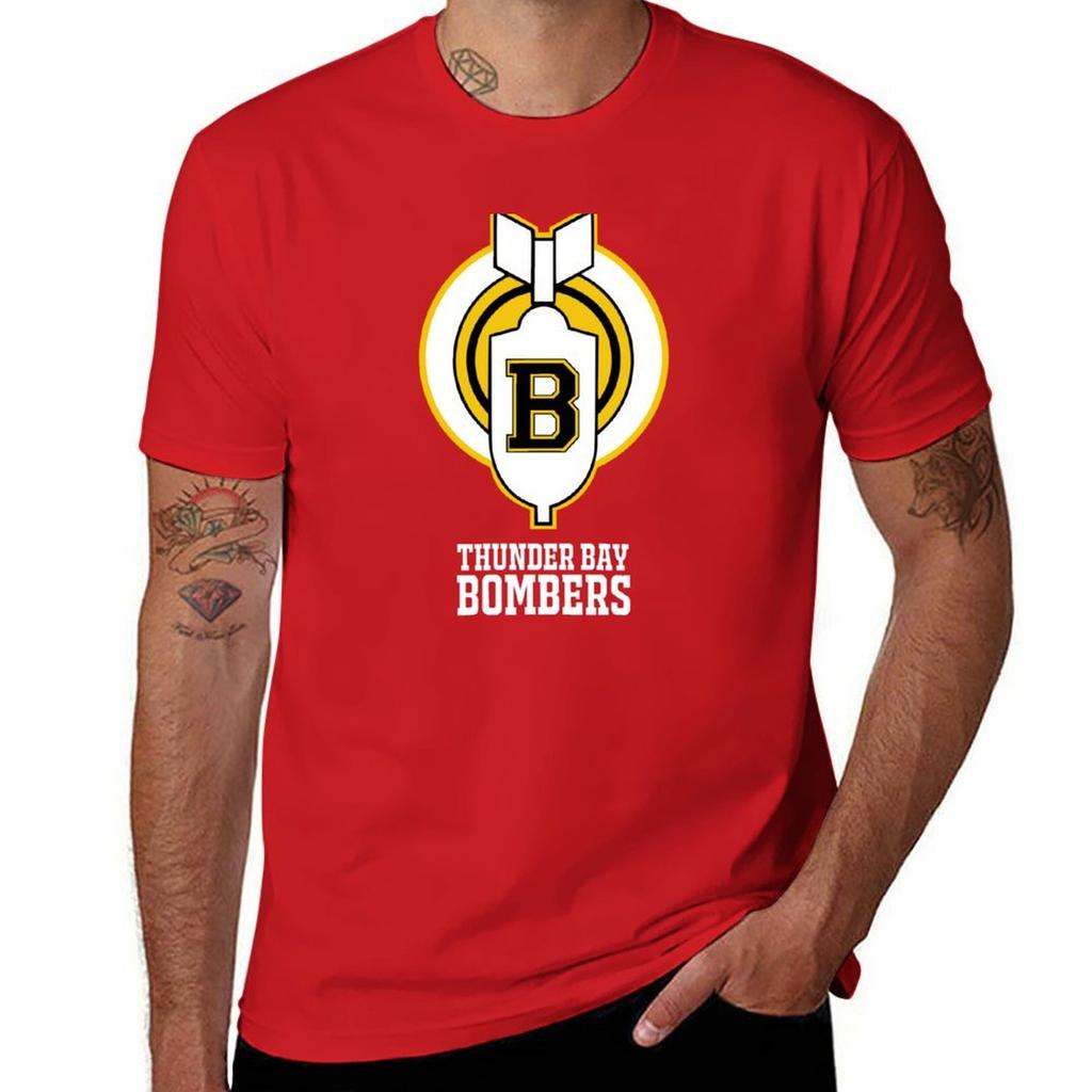 Thunder Bay Bombers Hockey Team (Youngblood Movie) T-Shirt Blouse Graphics Quick-drying Customs Design Your Own T Shirt Men