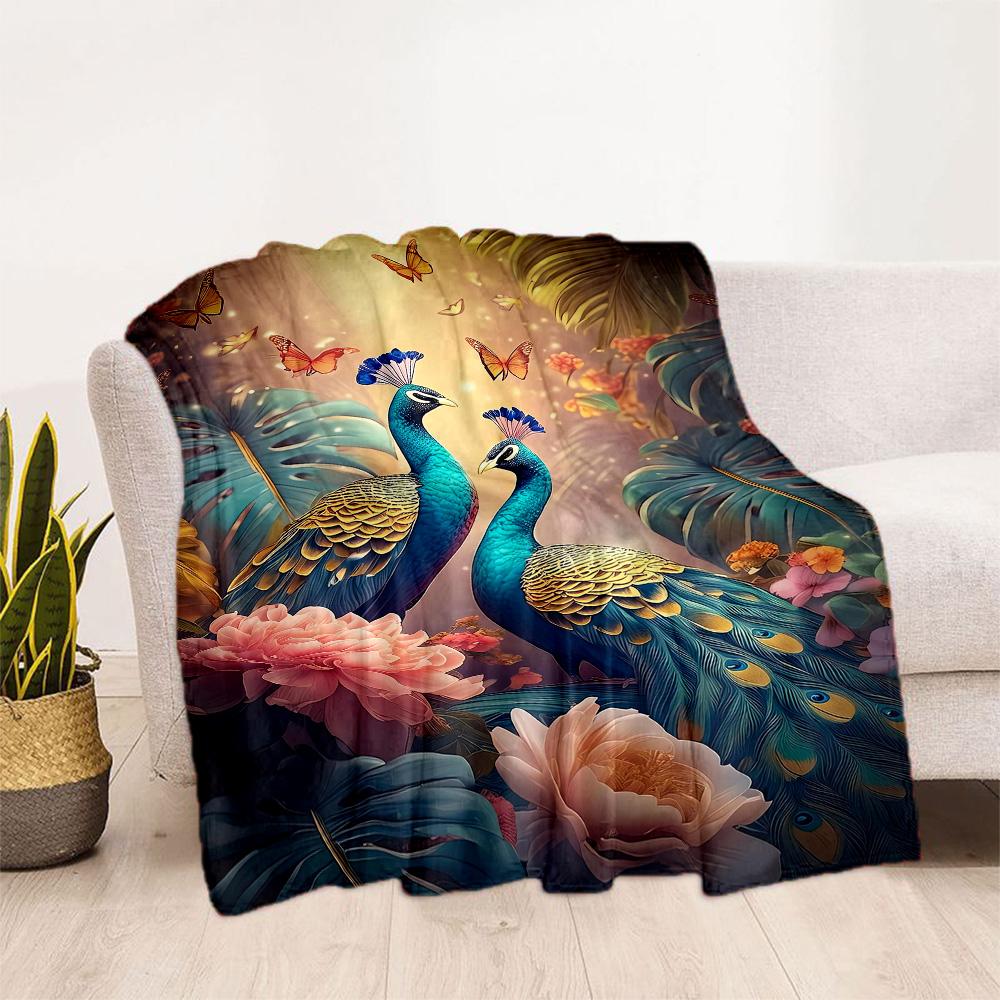 1pc Cute Elephant on Moon Blanket Soft Comfortable Lightweight Perfect for Travel Camping Picnics Sofa Office Bed Living Room Ideal Gift for Friends