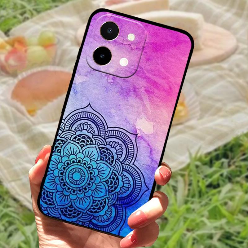 Чехол для Vivo Y28 4G Задняя крышка Противоударный корпус телефона Для VIVO Y28 Модный Fundas Нескользящий Мультяшный Мягкий силиконовый бампер для телефона
