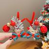1 Pair Christmas Hairpins Festive Styles Reindeer Christmas Tree Snowman Santa Claus Plush Sequins Decor Hair Clips
