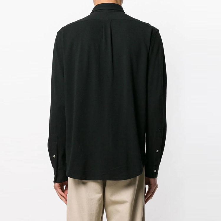 Polo Ralph Lauren Logo Embroidered Button Down Collar Long Sleeve Shirt Men Shirts Black 710654408-008