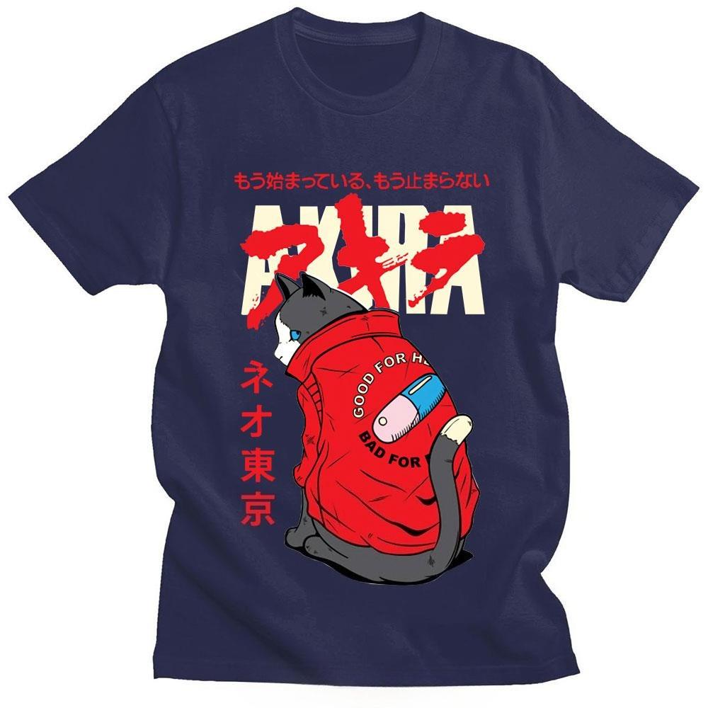 2026 Hot Sale Anime Akira Cat Kaneda Shotaro T-shirt Men Woman Fashion Casual Short Sleeve T-shirt Streetwear Hip Hop Cotton Harajuku T Shirt Top