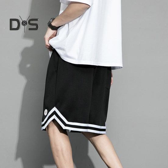 Мужские летние шорты с эластичной талией, регулируемые спортивные шорты на шнурке с карманами, однотонные повседневные шорты с широкими штанинами