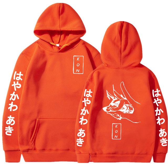 Japanese Anime Chainsaw Man Hoodies Hayakawa Aki Fox Devil Kon Hoodies Men Women Pullovers Casual Oversized Long Sleeves Sweatshirt Unisex Streetwear