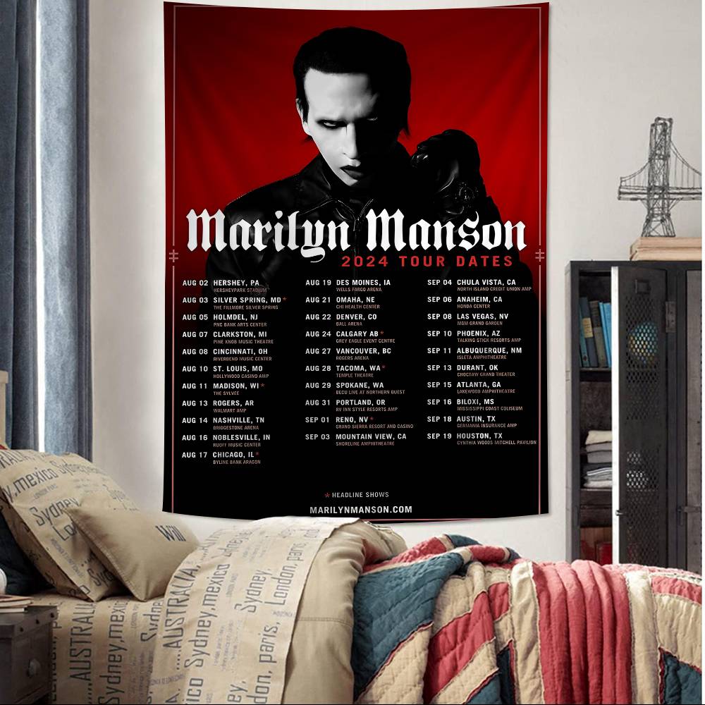 MMarilyn MManson Подвесной Богемный Гобелен для Гостиной Дома Комнаты в Общежитии Декор Японский Гобелен