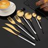 4Pcs White Gold Cutlery 18/10 Stainless Steel Dinnerware Set Spoon Fork Knife Western Home Silverware Tableware Set Supplies