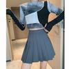 Summer Spring Fashion Femlae Girl's Skirts Zipper Solid A-line Mini Skirts Casual Pleated Skirt Women Skirts