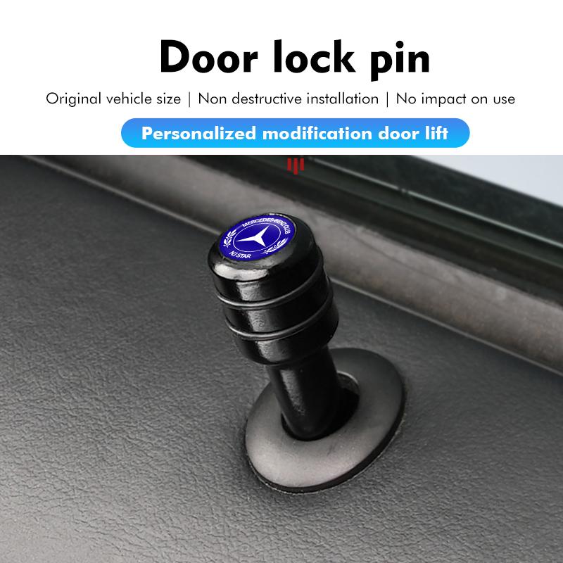 AABHA1 Car Door Lock Pin Knob Pull Security Insurance Accessories For Mercedes Benz AMG A C E S G Class W201 W210 W108 W204 W205 W203