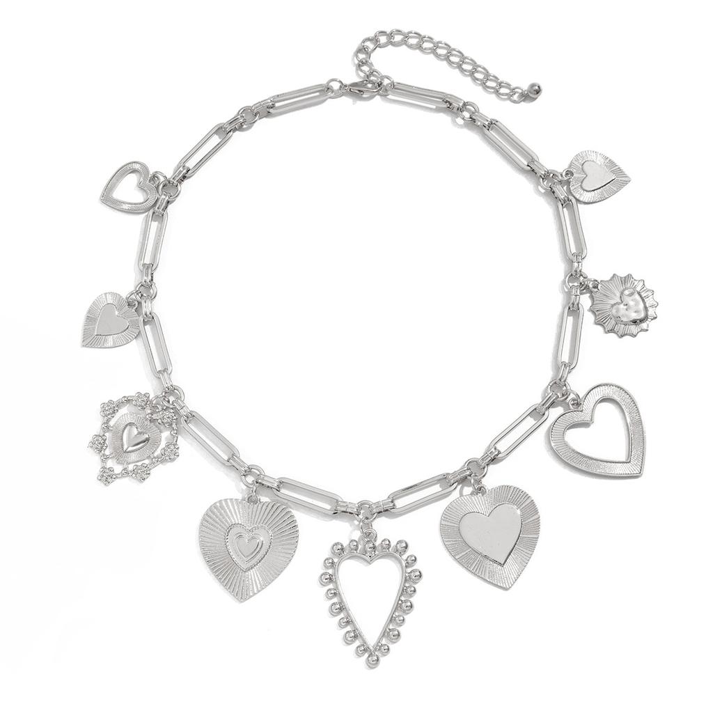 Ожерелье с подвеской в виде сердца для женщин, винтажная цепочка на ключицу, стимпанк, ювелирные изделия, аксессуары