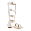 Women Knee High Boots Low Heels Cutout Summer Boots Ladies Gladiator Sandals